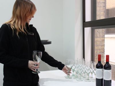15Hatfields' wine glasses made from recycled glass
