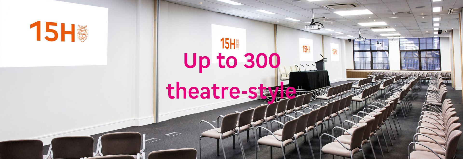 15Hatfields conference room with the words 'Up to 300 theatre-style'