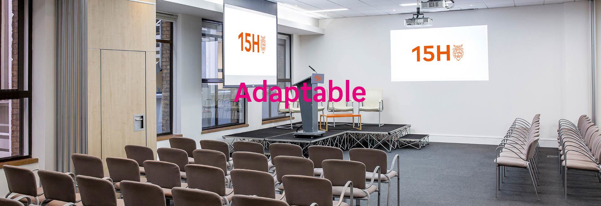 15Hatfields conference room with the word 'Adaptable'