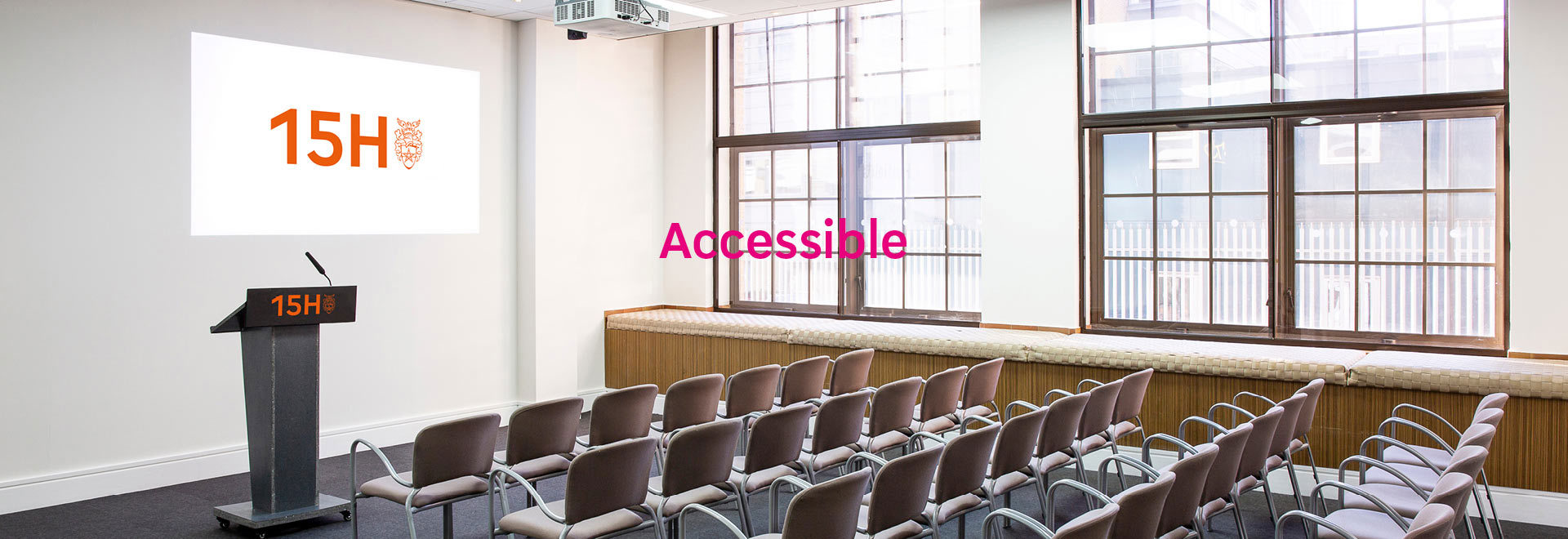 15Hatfields conference room with the word 'Accessible'