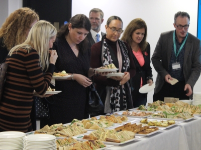 Delegates choose from a selection of sustainably prepared and procured snacks