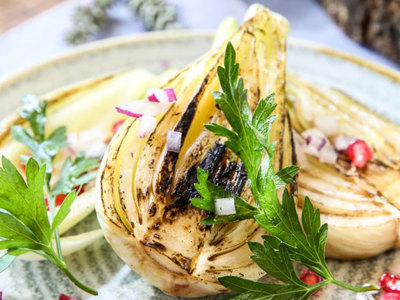 Whole roasted fennel